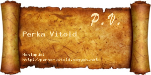 Perka Vitold névjegykártya
